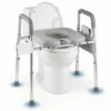 01f1485f-f59b-494d-b105-5f5caa05d30a Adjustable Raised Toilet Seat (25.5"-28" Width X 27"-31" Height), 300LBS Capacity With Armrests & Storage Pouch