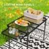 Folding Camping Table, 4.5ft Portable Table with 2 Wing Panels, Height Adjustable Metal Picnic Table
