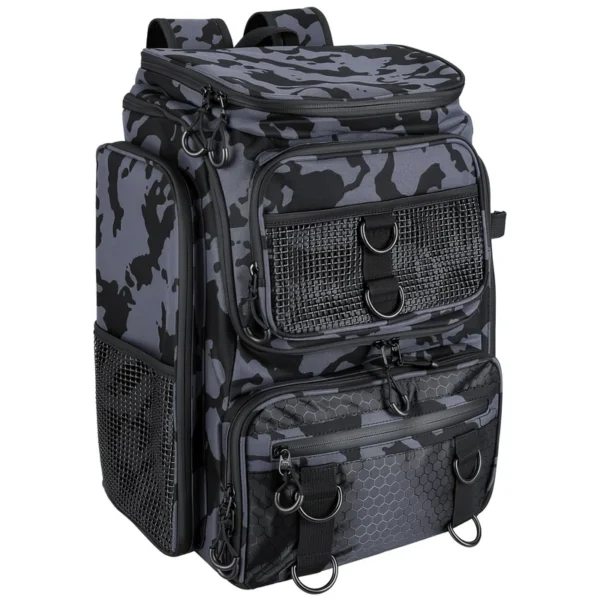 034c62db-8e33-4a21-aa96-898e89f0f6d1 42L 11Gal Fishing Backpack Large Capacity Fishing Tackle Storage Bag With Rod Holders 16 Pocket Water-Resistant With Divider Adjustable Padded Straps For Fishing Gear Outdoor Camping Hiking