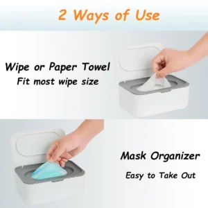 042b6695-e10a-4ee3-95d9-633f07dca0b8 Large Capacity Wet Wipe Dispenser,Reusable Tissue Box,Sealed Dustproof Mask And Wet Wipe Holder For Home Bathroom