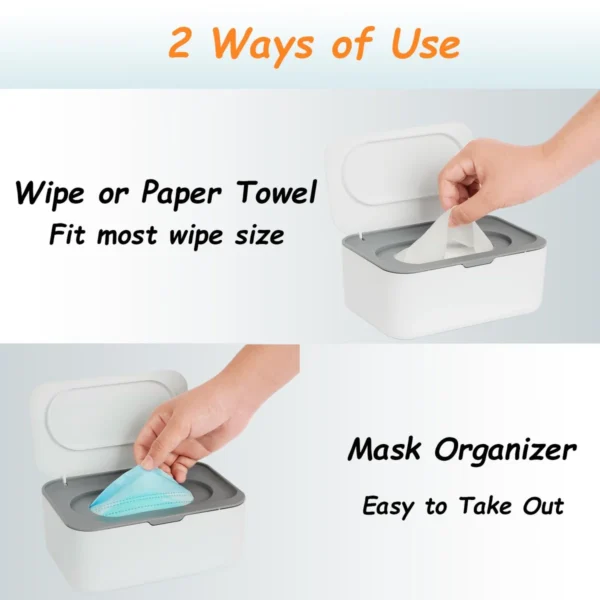 042b6695-e10a-4ee3-95d9-633f07dca0b8 Large Capacity Wet Wipe Dispenser,Reusable Tissue Box,Sealed Dustproof Mask And Wet Wipe Holder For Home Bathroom