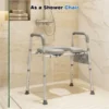 0430dd46-f762-4fa1-b31a-87ecedd64237 Adjustable Raised Toilet Seat (25.5"-28" Width X 27"-31" Height), 300LBS Capacity With Armrests & Storage Pouch