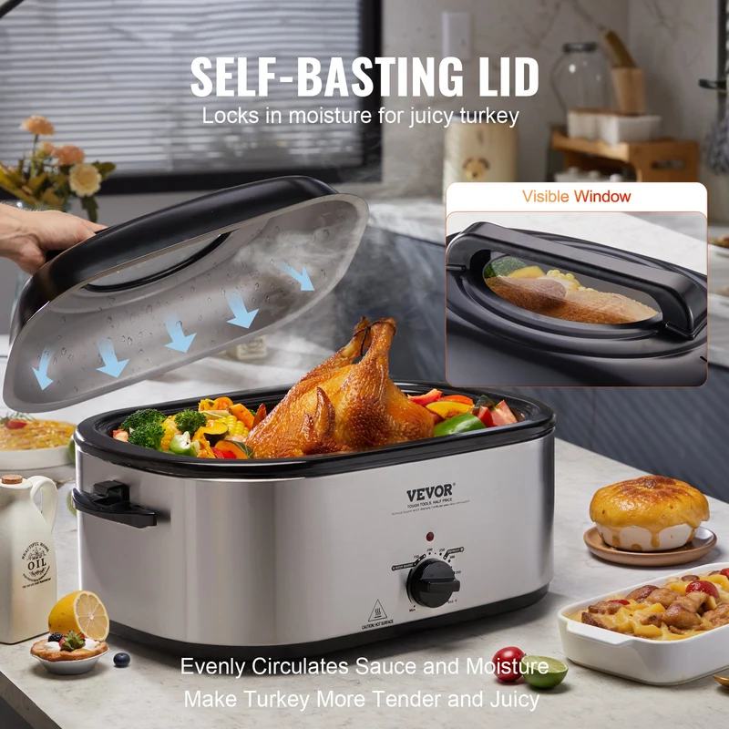 24-Qt Electric Roaster Oven with Rack - Image 3