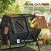 06881cef-91e4-45be-998f-3d33c8d960ec Dual Chamber Compost Tumbler Bin, Outdoor Tumbling Composter with 24 Ventilation Openings and Steel Legs, 34.5 Gallon