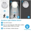 06f20951-587d-4d9e-987d-08ba26c4a467 1Pc Wireless LED Spotlight Night Lamp 360 Degree Rotatable With 90 Degree Motion Sensor Battery Operated With 23ft Sensing Range For Closet Bathroom