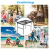 1Pc Foldable Camping Table Collapsible Picnic Aluminum Alloy Grill Stand 88LBS Max Load Height Adjustable BBQ Table