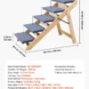 134fae2e-1308-4591-9116-7773000eecc8 Wood Pet Stairs, 5-Step Dog Stairs For Beds, Sofa & Cars, 150lbs Load Capacity, Floded Flat Design, Stable & Sturdy Cat & Dog Step Ladder For Small Medium Large Older Pet Puppy Essentials