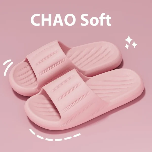195d16ee-c624-4cf4-b6ca-08f64a6ee1d7 Fashion Solid Color Striped Home Slippers Summer Thick Bottom Non-slip Bathroom Slipper Women Men Couples Shoes