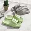 1e06e606-bc46-40f7-b27b-63c192c949b0 Fashion Solid Color Striped Home Slippers Summer Thick Bottom Non-slip Bathroom Slipper Women Men Couples Shoes