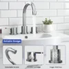 Widespread Bathroom Sink Faucet Chrome 2 Handle 8 Inch 3 Hole 360' Swivel Spout Vanity Sink With Pop Up Drain Assembly-Unable Ship On Weekends, TK And TEMU Only For Pickup