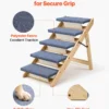 5d57680d-9c5d-4904-af30-4fb809519505 Wood Pet Stairs, 5-Step Dog Stairs For Beds, Sofa & Cars, 150lbs Load Capacity, Floded Flat Design, Stable & Sturdy Cat & Dog Step Ladder For Small Medium Large Older Pet Puppy Essentials
