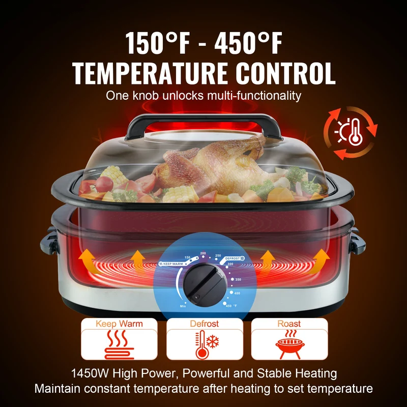 24-Qt Electric Roaster Oven with Rack - Image 5