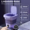 8135685c-5949-4f17-837b-8ea6580e9f56 1Pc Portable Washing Machine Foldable Laundry Machine With Detachable Drain Basket 3 Modes Electric Clothes Washer For Underwear Socks Towels Baby Clothes