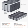 Plastic Collapsible Storage Bins With Lids, 65L 3 Packs, Stackable Folding Storage Crates With Handles, Holds 84 Lbs Per Bin, Heavy Duty Containers, Space-Saving Baskets, For Home Organizing