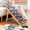 9b8c3e05-54f4-45d6-be03-0ff3d7b71393 Wood Pet Stairs, 5-Step Dog Stairs For Beds, Sofa & Cars, 150lbs Load Capacity, Floded Flat Design, Stable & Sturdy Cat & Dog Step Ladder For Small Medium Large Older Pet Puppy Essentials