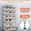 7-Tier Rolling Bin Storage Rack, 18 Organizer Bins, Bin Rack Storage Steel Wire Shelving System With Wheels, Mobile Tool Organizer For Garage, Warehouse, Office, Restaurant, Classroom, Kitchen