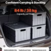 Plastic Collapsible Storage Bins With Lids, 65L 3 Packs, Stackable Folding Storage Crates With Handles, Holds 84 Lbs Per Bin, Heavy Duty Containers, Space-Saving Baskets, For Home Organizing