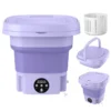 d8f45938-96d4-4781-9b72-8885099c07cb 1Pc Portable Washing Machine Foldable Laundry Machine With Detachable Drain Basket 3 Modes Electric Clothes Washer For Underwear Socks Towels Baby Clothes