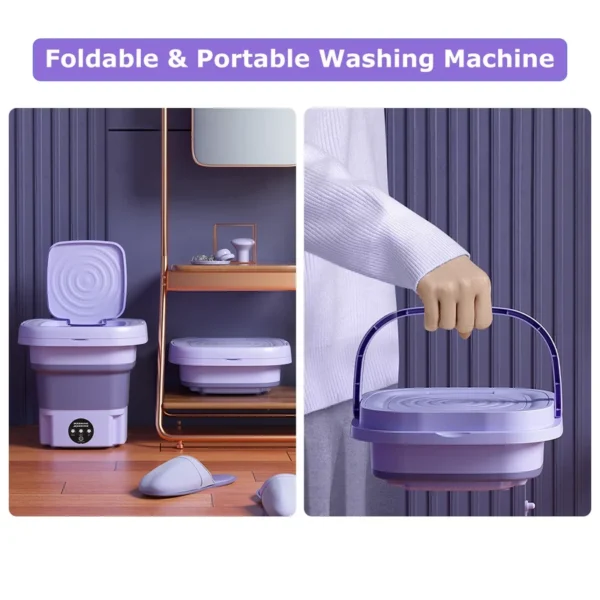 fcbdc4f5-4e4f-40eb-8db7-a87a786f4cd8 1Pc Portable Washing Machine Foldable Laundry Machine With Detachable Drain Basket 3 Modes Electric Clothes Washer For Underwear Socks Towels Baby Clothes