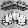1pc Wall Mounted Bathroom Shelf, Shower Caddy Rack, No Punching Triangle Storage Rack For Bathroom Kitchen, Bathroom Accessories