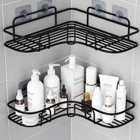 1pc Wall Mounted Bathroom Shelf, Shower Caddy Rack, No Punching Triangle Storage Rack For Bathroom Kitchen, Bathroom Accessories