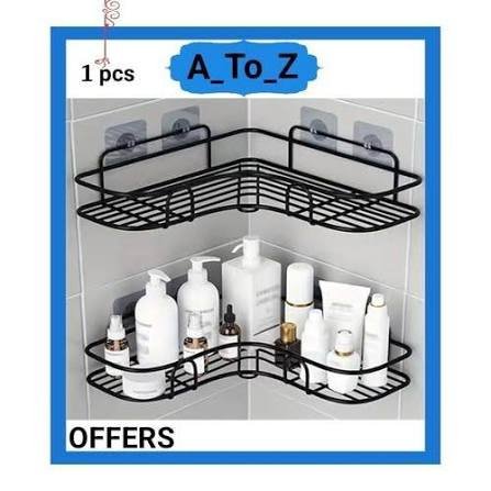 1pc Wall Mounted Bathroom Shelf, Shower Caddy Rack, No Punching Triangle Storage Rack For Bathroom Kitchen, Bathroom Accessories