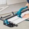 Manual Tile Cutter, 48 Inch, Porcelain Ceramic Tile Cutter With Tungsten Carbide Cutting Wheel, Infrared Positioning, Anti-Skid Feet, Double Rails For Professional Installers Or Beginners