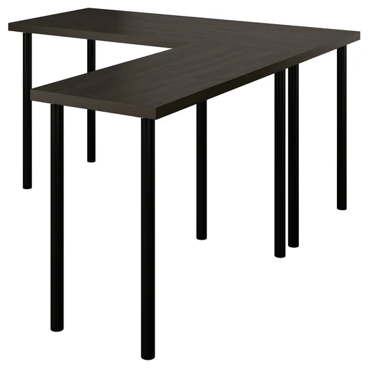 lagkapten-linnmon-scrivania-a-l-marrone-nero-nero__1516937_pe1012023_s5 L-shaped Computer Desk