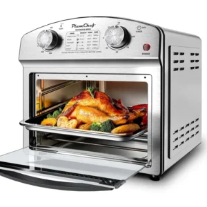 12-Liter Stainless Steel Air Fryer Oven – Dual Knob Control, 450°F, 60-Minute Timer & Preset Cooking Functions