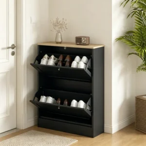 Narrow Modern Shoe Cabinet – Stable Hidden Shoe Storage Organizer