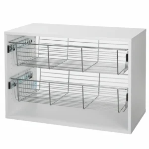 O-Box_1_Shelf_Basket_Insert Organized Living O-Box 1 Shelf Basket Insert – Chrome Pull-Out Storage Basket